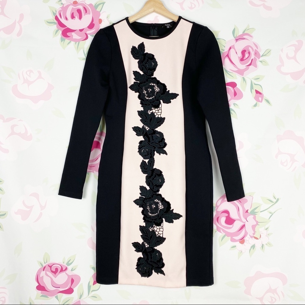 Anthropologie Raoul Black Floral Lace Bodycon Dress 4